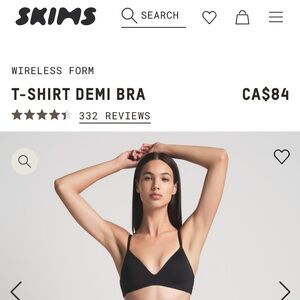 SKIMS V-Neck T-Shirt Demi Bra
